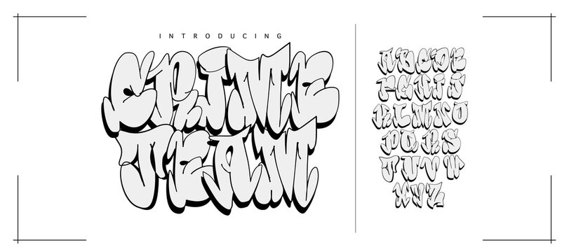 Crime Team: A street vandal graffiti font. Bold throw-up bubble display typeface with heavy shadow for street art Americans