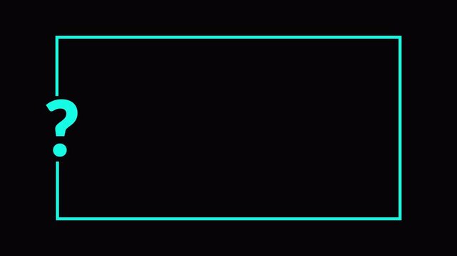 Question mark sign animation quiz trivia game competition question mark frame for quizzes on transparent background in 4k animation with alpha channel.
