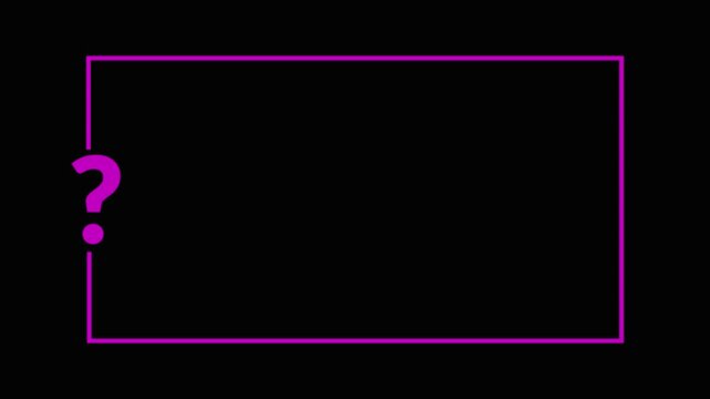 Question mark sign animation quiz trivia game competition question mark frame for quizzes on transparent background in 4k animation with alpha channel.