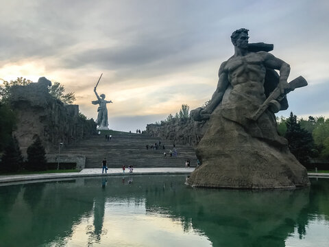 Stand to the Death Monument with The Motherland Calls on Mamayev Kurgan, Volgograd, Russia