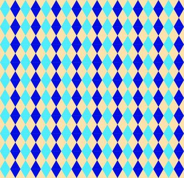 Seamless Blue Diamond Geometric Pattern Harlequin Background for Wallpaper Fabric and Graphic Design