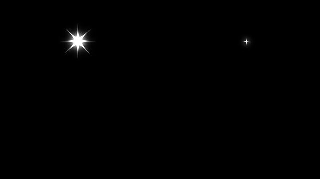 Twinkling star particles animating in sequence against a black background with subtle motion blur