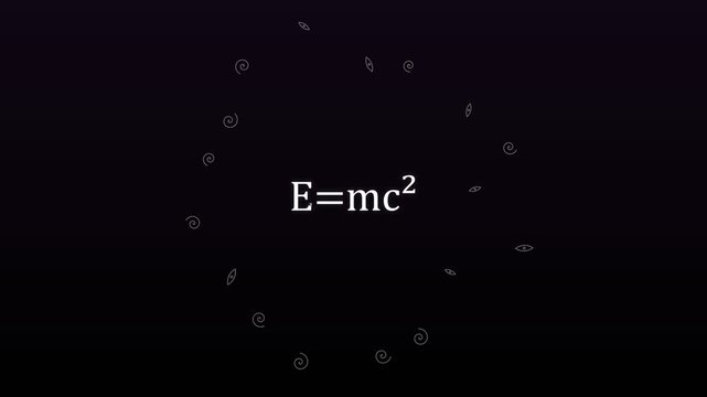 Purple Einstein Formula E=mc2 Revealing on Spacetime Mesh Grid