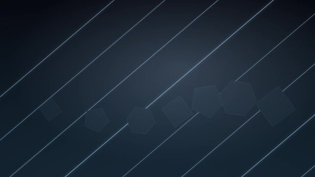 Modern Dark Abstract Background with Diagonal Lines and Geometric Pentagonal Shapes for Professional Business Presentation Design