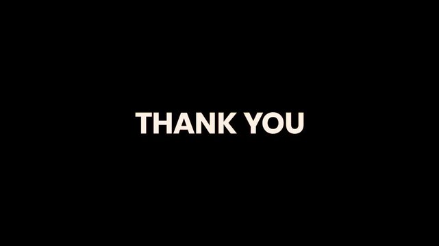 Thank You Burn Text Reveal Animation 4K Appreciation Typography for Business Customer Gratitude Events and Personal Messages