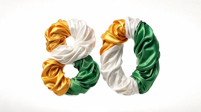 Luxury Silk Fabric Number Eighty in Indian Tricolor
