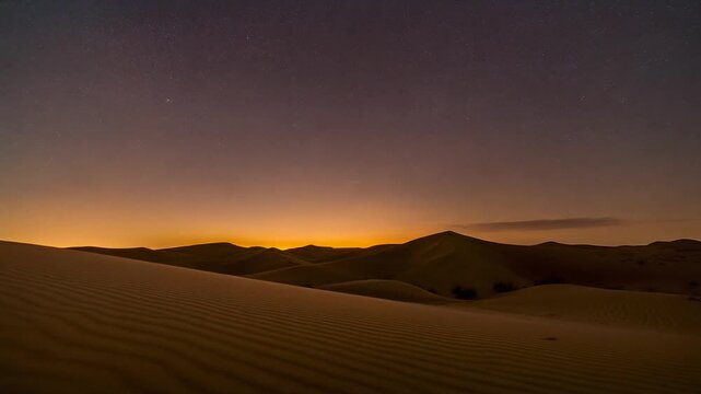 Desert sunset timelapse shadows stretching across dunes sky shifting beautiful colors