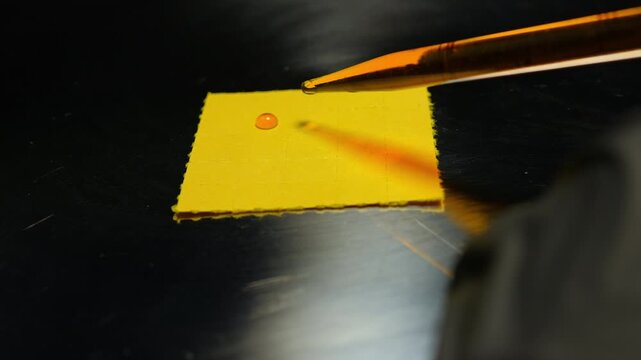 LSD blotter paper in lab setting as part of controlled psychedelic research including microdosing studies and clinical trials exploring LSD‑assisted therapy for conditions like depression and PTSD.