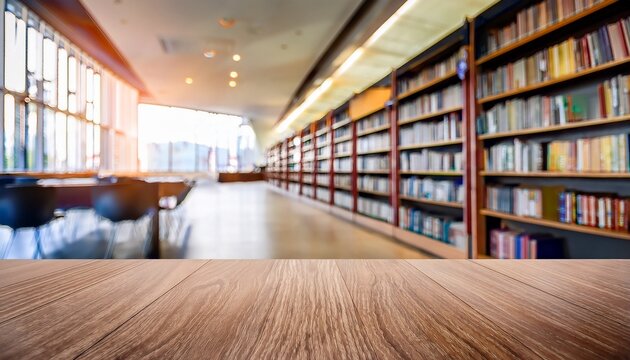blurred modern library interior background