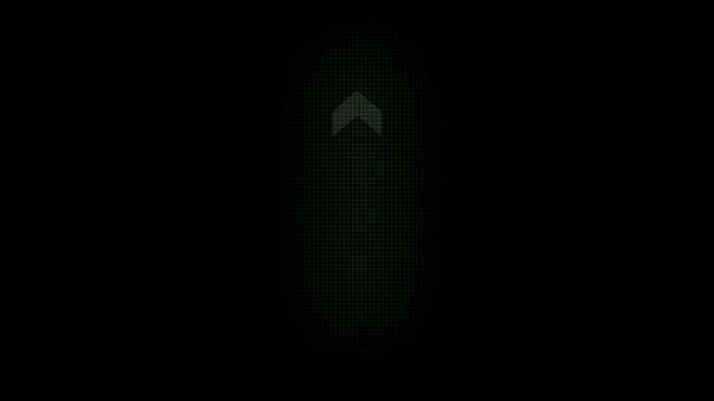 Digital loading progress bar with upward arrow animation on dark background
