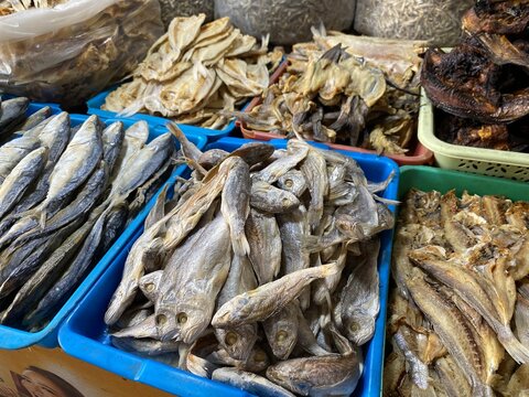 A pile of dried yellow croaker