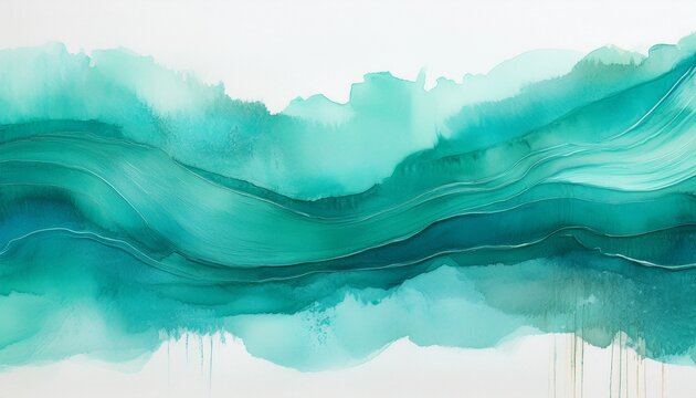 aquamarine watercolor strip multilayered