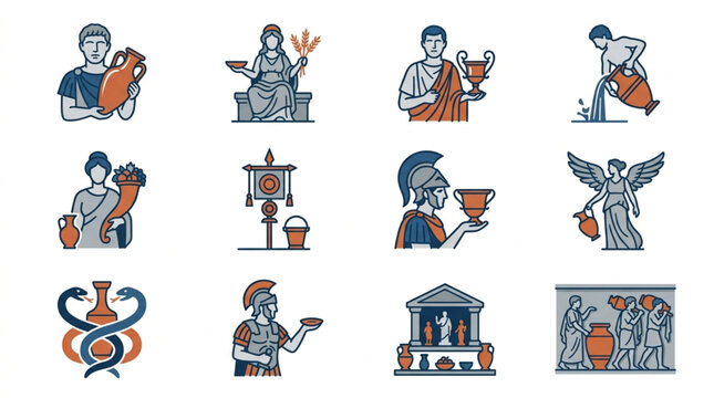 Ancient Greek and Roman Historical Illustrations Collection.