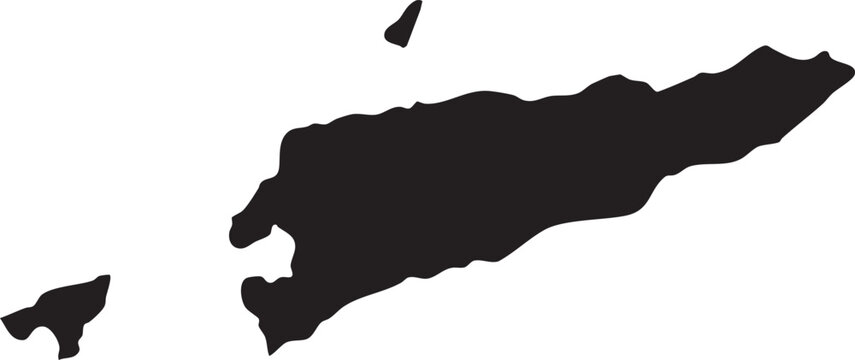 Map of Timor Leste Solid Black Silhouette Editable Vector.