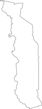 Map of Togo Stroke Outline Transparent Editable Vector