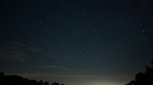 Time Lapse of Milky Way and Rising Moon on Clear Night