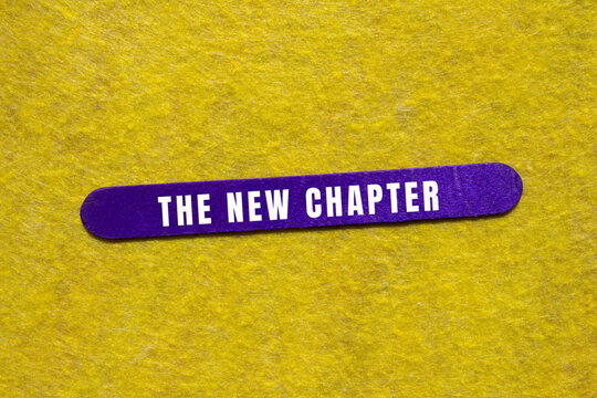 Purple stick depicting the new chapter on a yellow felt background, symbolizing beginnings, change, and opportunity
