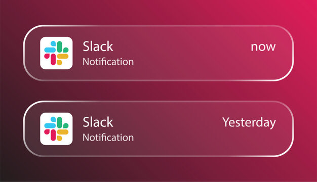 Slack Notification Interface in Liquid Glass Style, Editorial Use Only