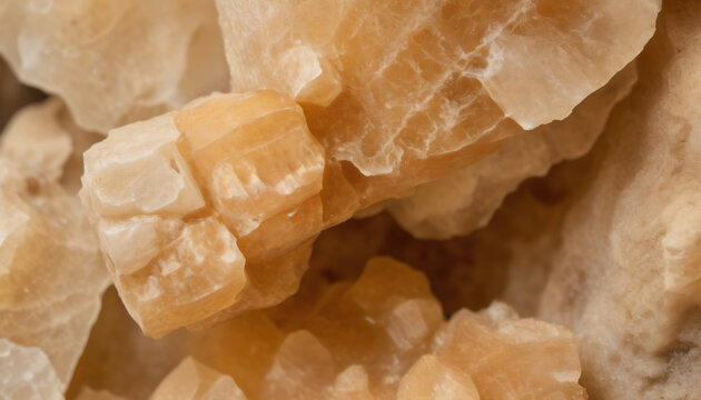 Raw golden calcite crystal macro texture for natural wellness promotion