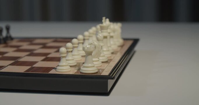 close up of chess pieces on a board