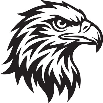Aggressive Eagle Head Vector Illustration Isolated on White Background for Mascot, Logo, and Tattoo Design