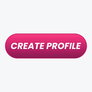 Create profile pink gradient call to action web button vector design isolated on white background