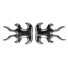 Naklejka premium Tribal Metal Emblem Collection Abstract metallic-Gothic Chrome Tattoo Symbols Isolated on White tattoos, logos, apparel, branding, stickers, graphic design, gaming, album covers, posters, digital art