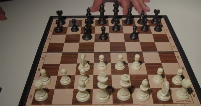 close up of chess game in progress