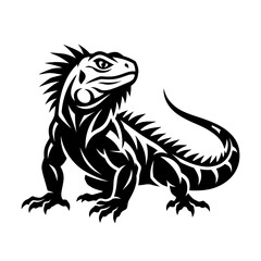 Obraz premium Iguana Lizard Full Body Mascot Vector Graphic