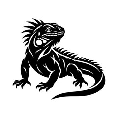 Fototapeta premium Iguana Lizard Front View Stance Vector Illustration