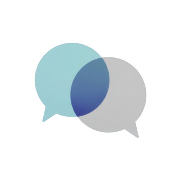Two overlapping speech bubbles representing communication and connection