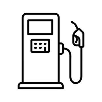 Gas station pump fuel dispenser icon for automotive petrol service center.