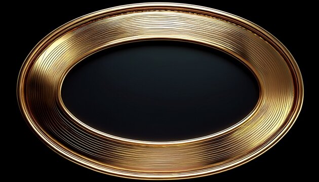 gold oval frame isolated