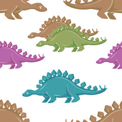 Hand drawn cute dinosaurs collection. Prehistoric animal characters set with t-rex and triceratops sketch. Seamless pattern background with cartoon jurassic reptile illustration isolated.  © Paint_art