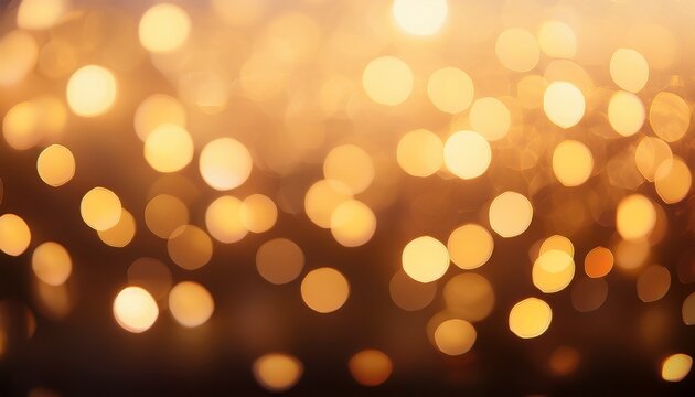 Abstract Soft Focus Background With Warm Golden Octagon Bokeh Lights Creating A Cozy And Elegant Atmosphere Ideal For Festive Holiday Luxury Or Romantic Designs