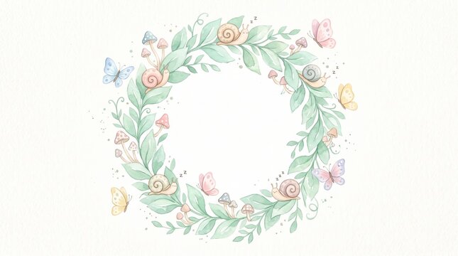 Elegant watercolor wedding invitation template featuring a geometric eucalyptus botanical frame for floral stationery designs