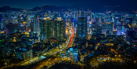 Fototapeta premium Blue hour, Seol, South Korea