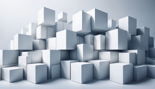 D Rendering White Boxes On White Background
