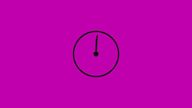 Minimalist black clock icon showing time on a simple bright pink background for business and schedule planning concepts representing urgency and modern digital design style for web apps
