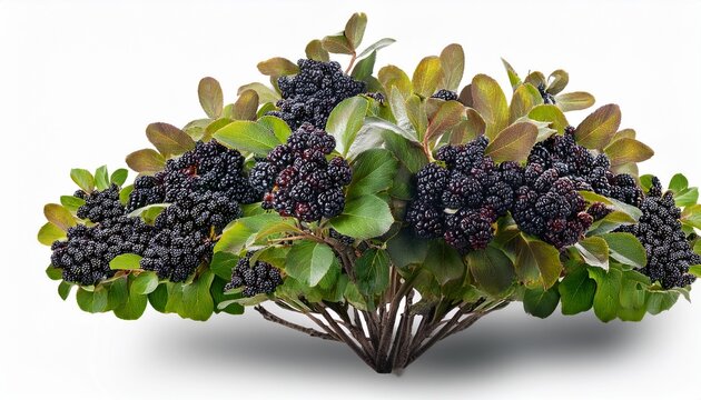 Aronia Melanocarpa Shrub Isolated On Transparent Background D Render