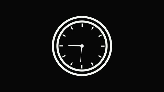 Simple white line drawing of a circular clock timer with a progress arc on a black background representing time passing for business management and loading screen interface web design