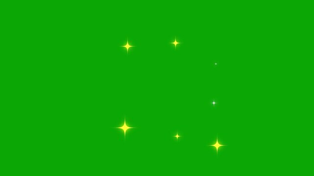 Sparkling star overlay, glowing festive shimmer, magical twinkle animation, bright glitter flare, dreamy cosmic sparkle, elegant light particles, seamless motion graphics, green background, ultra hd