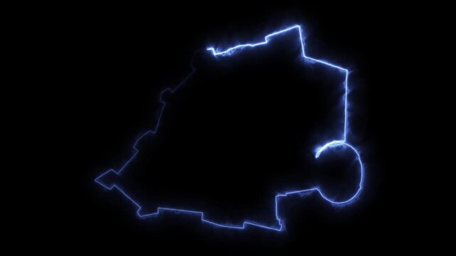 Glowing VATICAN Neon Map Motion Graphics isolated on Dark Background