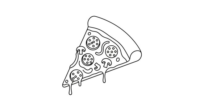 Delicious pepperoni and mushroom pizza slice with dripping cheese