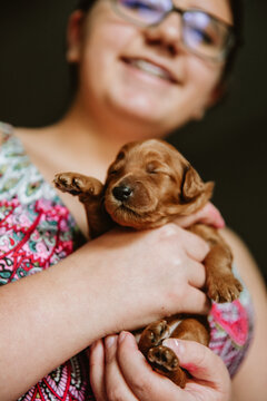 Child with Adorable Puppy in Natural Light