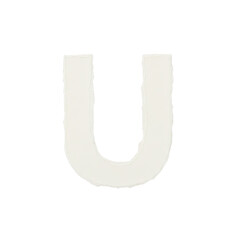 Hand drawn white letter u character on black background © Izaan