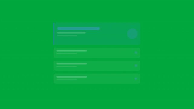 flat user interface mockup with text placeholders and graphical elements on green background for web design
