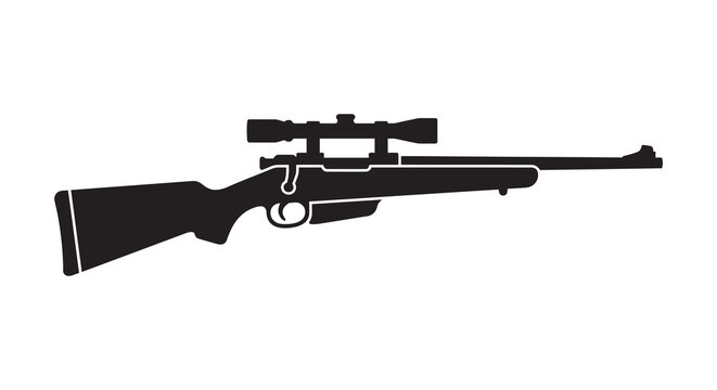 Rifle With Scope Black Silhouette gun weapon