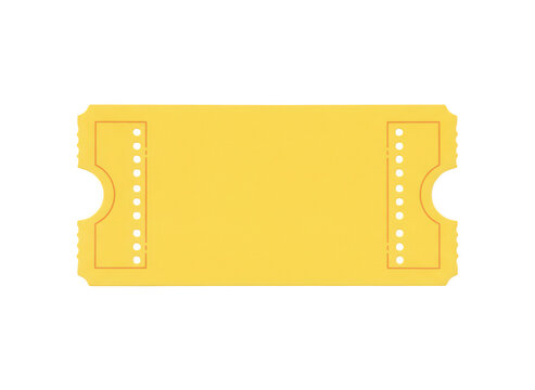 Blank yellow raffle ticket stub for event entry or cinema admission
