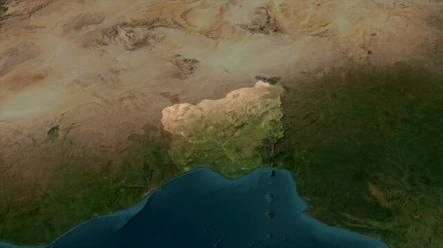  Zooming From World Map To Nigeria, High Tech Colorful Map Animation